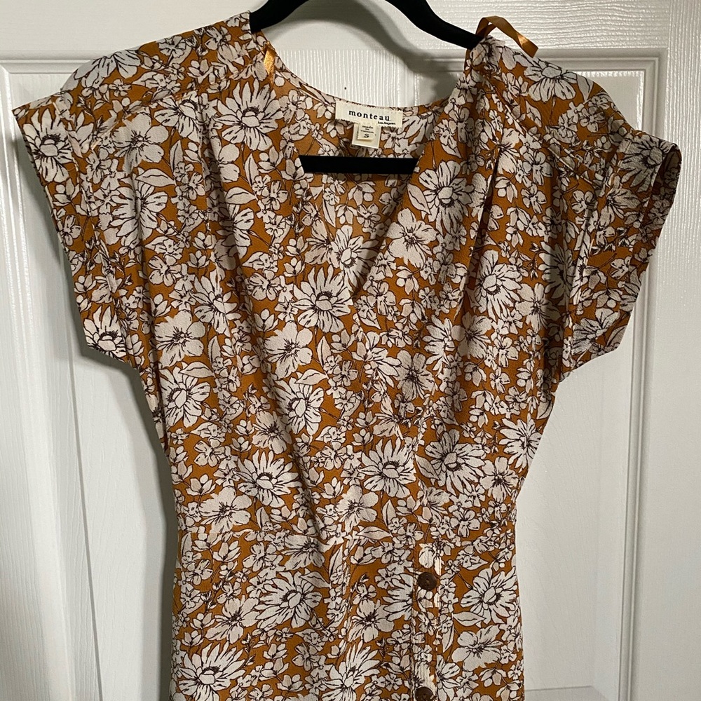 Cute Orange Floral Dress